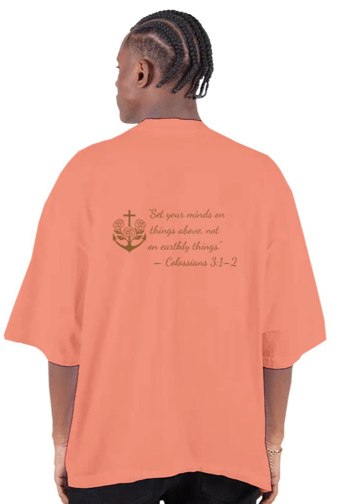 Set Your Minds On Things Above Grounded | Oversized Drop-Shoulder Crewneck T-Shirt | Shaka Wear SHGDD