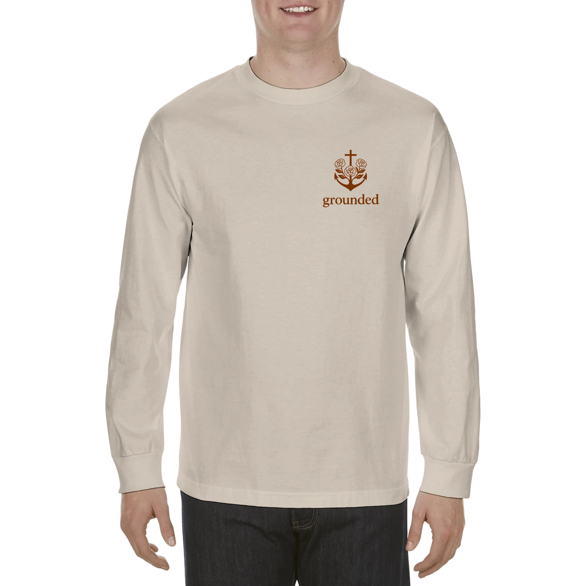 Front with approved Grounded emblem and wordmark